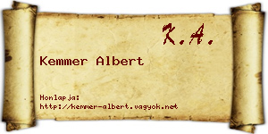 Kemmer Albert névjegykártya